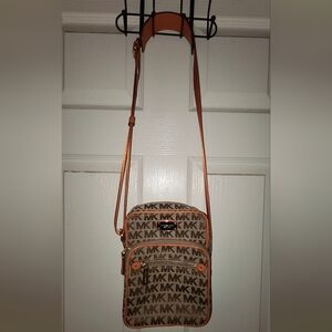 Michael Kors Orange and Tan Crossbody Bag